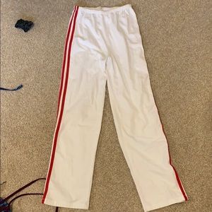 brandy white pants with stripes